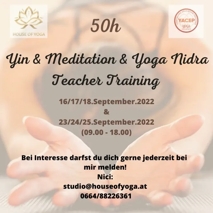 50h Yin & Meditation & Yoga Nidra Teacher Training @ House of Yoga