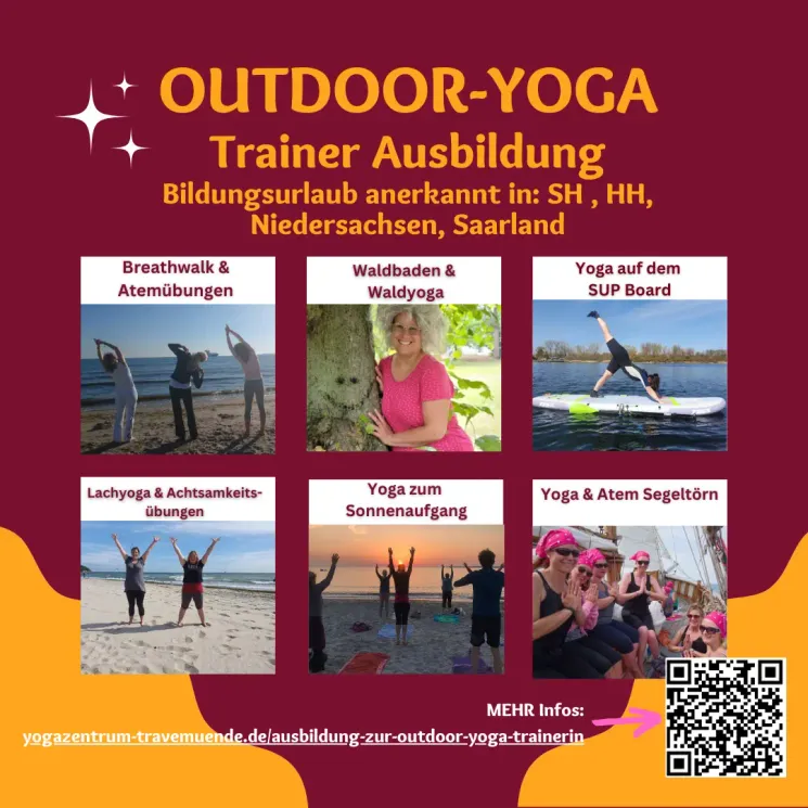 Outdoor Yoga Trainer Woche 04.-08.08.2025 - mit 1-tägigen SUP-Yoga Training (optional buchbar) @ Yogazentrum Travemünde