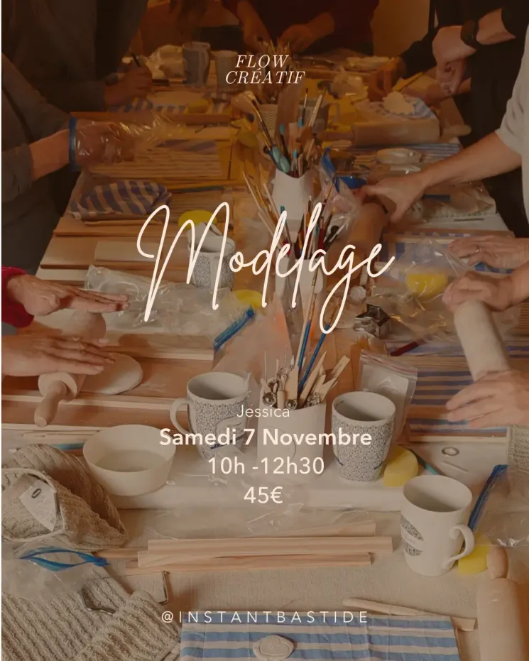 Atelier modelage chez Instant Bastide le 7 novembre
