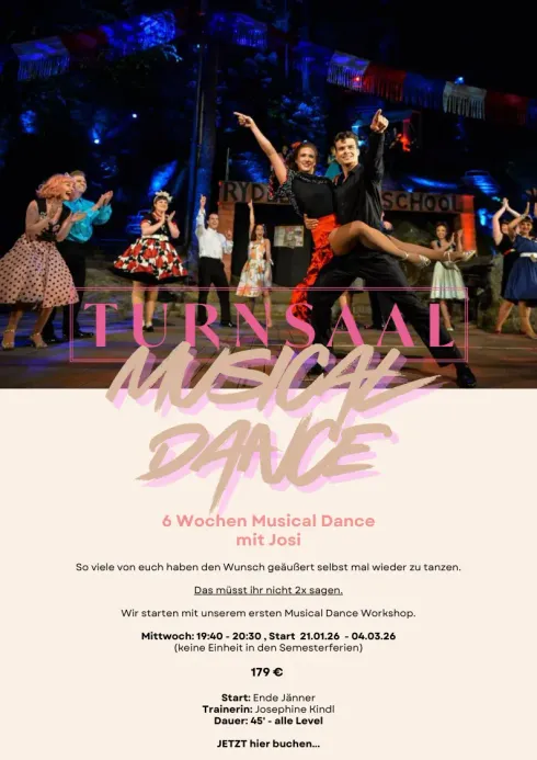 Musical Dance Workshop 2 ( Erwachsene ) - mit Josephine Kindl @ Turnsaal Konzept KG