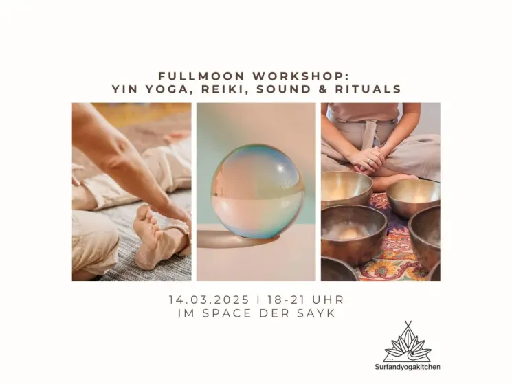 Fullmoon Workshop: Yin Yoga, Reiki, Sound & Rituals  @ Surf and Yoga Kitchen