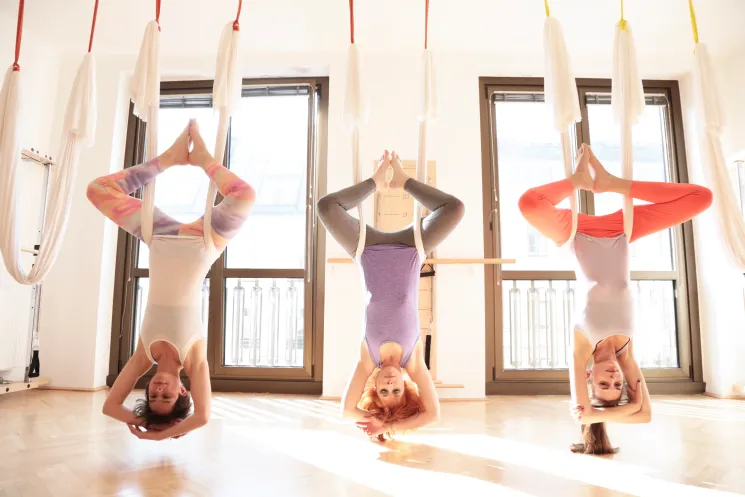 All levels: PILATES & AERIAL YOGA FUSION - women only, not for pre/ post natal or injuries @ Pilates Boutique Vienna