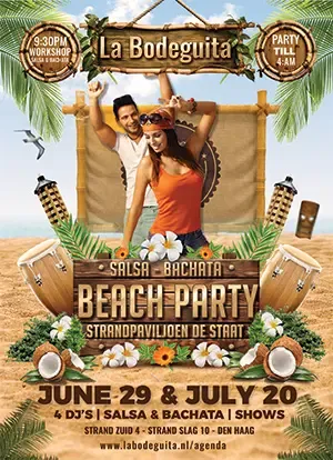 Beach Party _ Zaterdag 29 Juny_21:30 till 04:00_Strandpaviljoen De Staat, Strand Zuid 4 Strand Slag 10 @ La Bodeguita