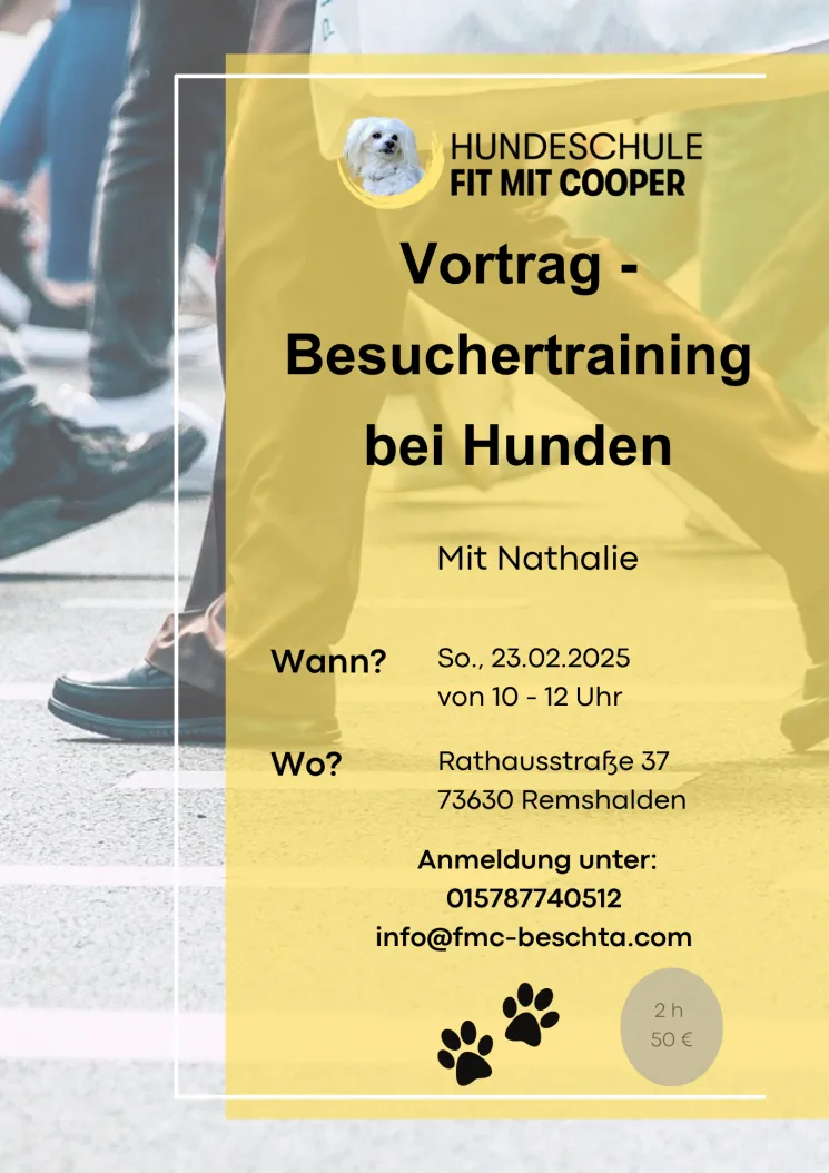 Live-Vortrag Besuchertraining beim Hund @ Hundeschule Fit mit Cooper