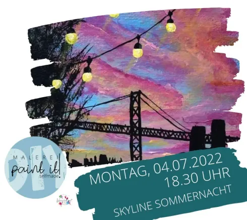 Kreativ Abend Paint it - Skyline Sommernacht @ MOVEMENT   Functional Area I Das Bewegte Restaurant & Café I Veranstaltungshaus