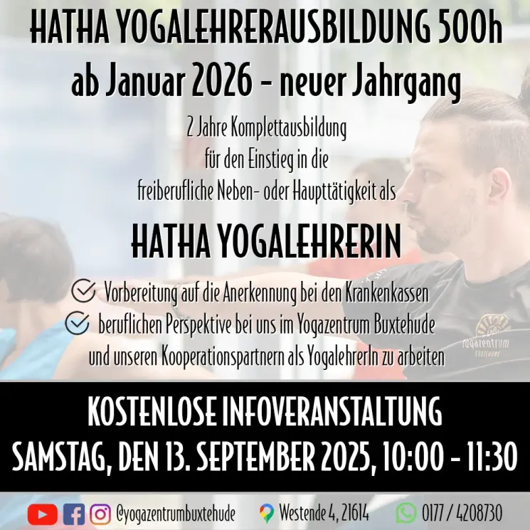 Infoveranstaltung "Hatha Yogalehrerausildung 500h 2026" @ Yogazentrum Buxtehude