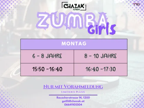 Zumba Kids! 6 - 8 @ Chazak Fitness