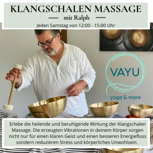 Klangschalen-Massage 30 Min/60 Min (Wellpass mit Zuzahlung) @ Vayu Yoga and more BUCHUNG über https://www.vayu.online/kurse