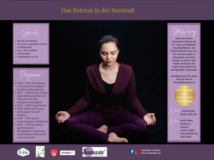Retreat in der Seestadt (Yoga trifft Active Consciousness Meditation) - Stress away @ Samaste - Yoga mit Sam