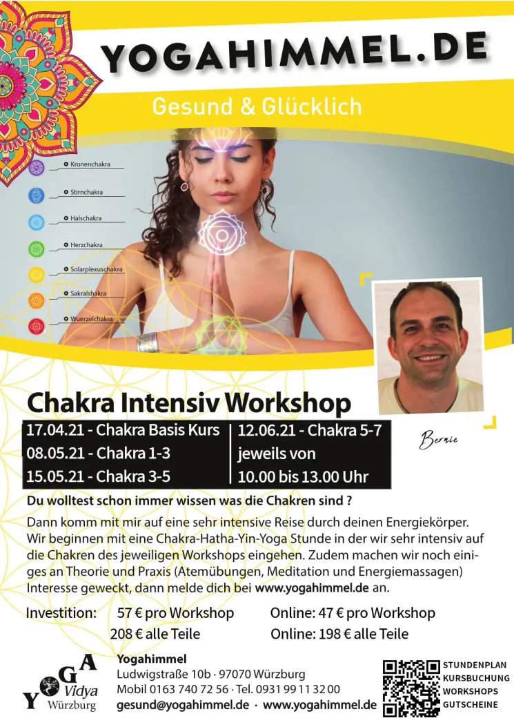 Chakra Intensiv Workshop mit Bernie Chakra Basis Kurs @ Yogahimmel