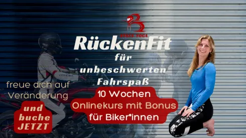 RückenFit - für unbeschwerten Fahrspaß I On-Demand-Onlinekurs I 10 Wochen +2 I speziell für Motorradfahrende @ BYKES-Train360