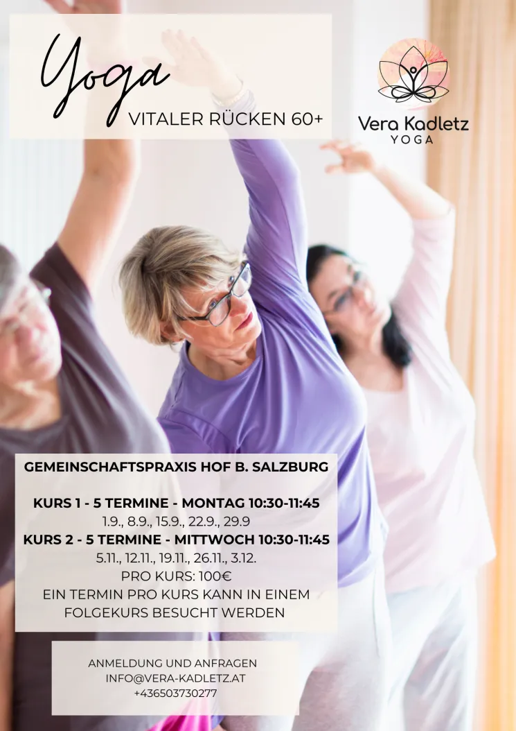Yoga für einen vitalen Rücken 60+ @ Vera Kadletz Yoga