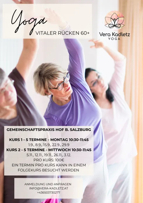 Yoga für einen vitalen Rücken 60+ @ Vera Kadletz Yoga
