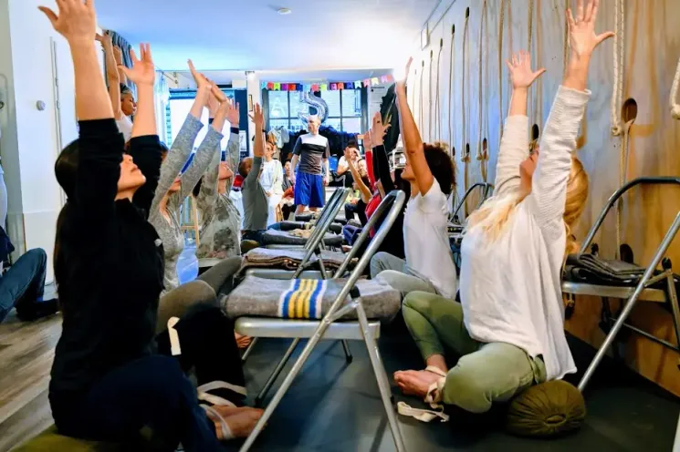 Online Iyengar Yoga class @ The wheel of yoga