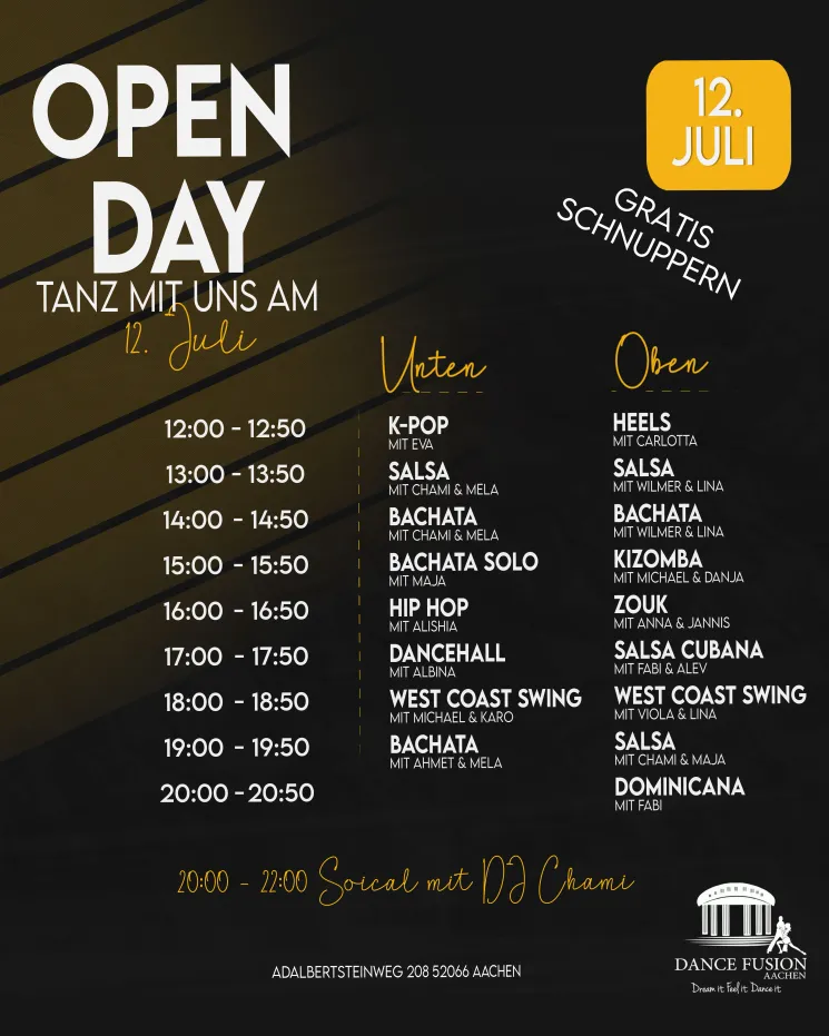 Open Day (ALLE Kurse GRATIS) @ Dance Fusion Aachen