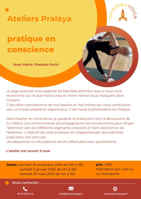 Atelier Pralaya Pleine Conscience @ Dharma Yoga