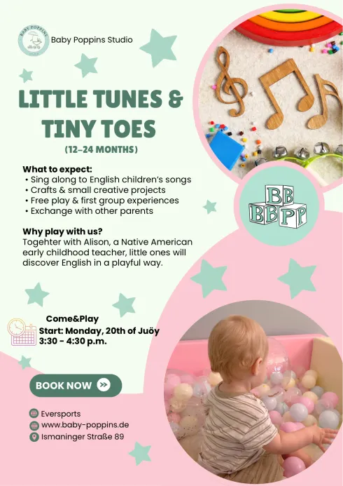 Little Tunes & Tiny Toes (12-18 months / eng.) @ Baby Poppins
