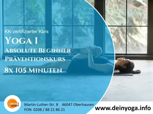 Präventionskurs "Yoga 1" April 2024 - Absolute Beginner @ deinyoga oberhausen