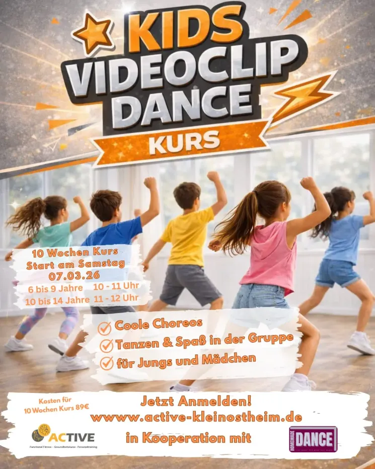 Kids (10-14 Jahre) VideoClip Dance 10 Wochen Kurs @ ACTIVE Kleinostheim