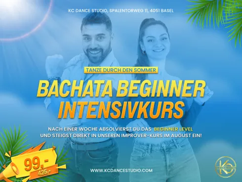 Bachata-Anfänger-Sommerintensivkurs @ KC dance studio Basel