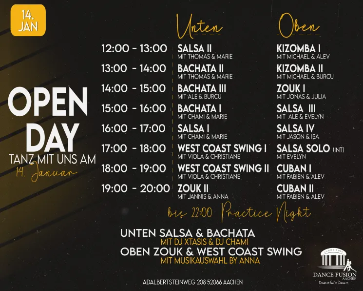 Tag der offenen Tür XXL / Open Day XXL (Alle Kurse GRATIS) @ Dance Fusion Aachen
