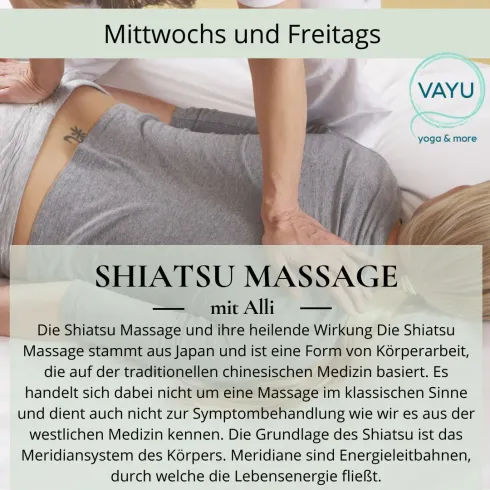 SHIATSU Massage 30 Min/60 Min (Wellpass mit Zuzahlung) @ Vayu Yoga and more BUCHUNG über https://www.vayu.online/kurse